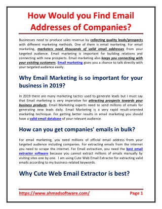 How Would you Find Email Addresses of Companies