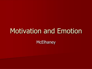 Motivation and Emotion