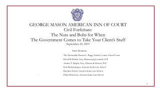 Panel Members: - The Honorable Dontae L. Bugg , Fairfax County Circuit Court