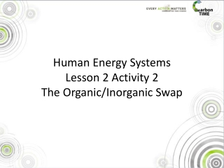 Human Energy Systems Lesson 2 Activity 2 The Organic/Inorganic Swap