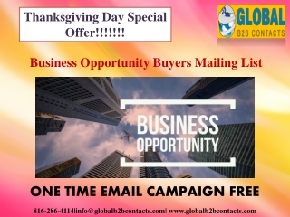 Business Opportunity Buyers Mailing List