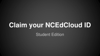 Claim your NCEdCloud ID