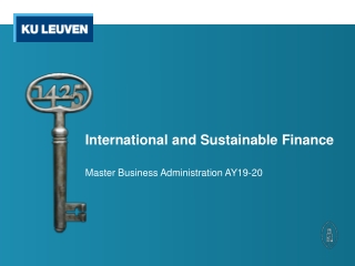 International and S ustainable Finance Master Business Administration AY19-20