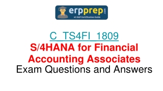 [PDF] C_TS4FI_1809 - S/4HANA for Financial Accounting Associates Questions