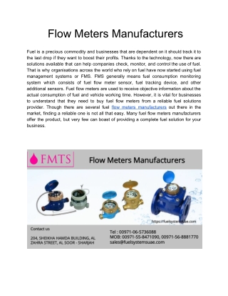 Flow Meters Manufacturers