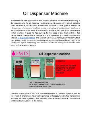 Oil Dispenser Machines