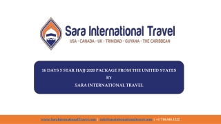 16 Days 5 Star Affordable Hajj 2020 Package from USA | Sara International Travel