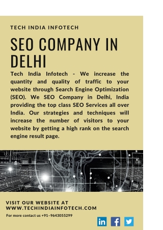 Tech India Infotech - SEO Company in Delhi provides top SEO Services