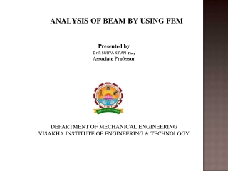 ANALYSIS OF BEAM BY USING FEM