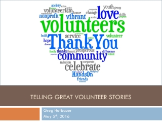 TELLING GREAT VOLUNTEER STORIES