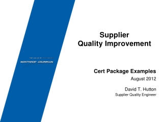 Supplier Quality Improvement