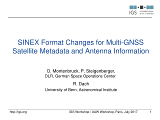 SINEX Format Changes for Multi-GNSS Satellite Metadata and Antenna Information