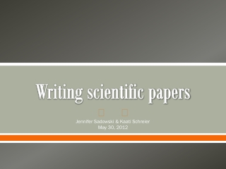 Writing scientific papers