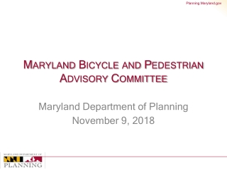 Maryland Bicycle and Pedestrian Advisory Committee