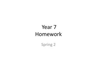 Year 7 Homework