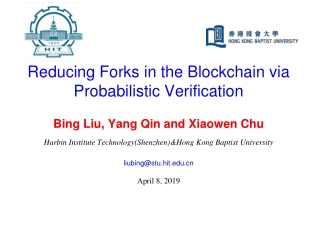 Reducing Forks in the Blockchain via Probabilistic Verification