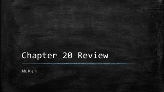 Chapter 20 Review