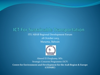 ICT For Sustainable Transportation
