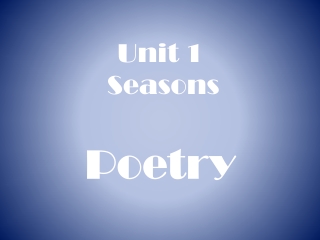 Unit 1 Seasons