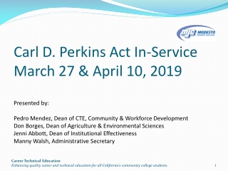 Carl D. Perkins Act In-Service