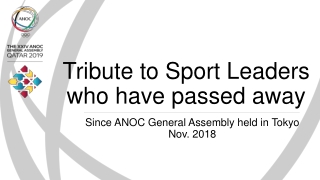 Tribute to Sport Leaders who have passed away