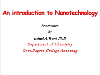 1. Nanotechnology and Nanoscience