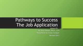 Pathways to Success The Job Application (lesson #2)