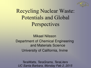 Recycling Nuclear Waste: Potentials and Global Perspectives