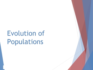 Evolution of Populations