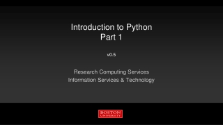 Introduction to Python Part 1 v0.5