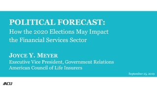 POLITICAL FORECAST: How the 2020 Elections May Impact the Financial Services Sector