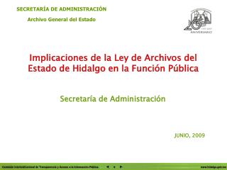 Implicaciones de la Ley de Archivos del Estado de Hidalgo en la Función Pública