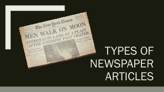 Types of newspaper Articles