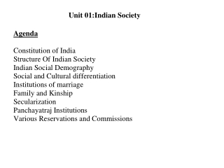 Unit 01:Indian Society