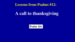 Lessons from Psalms #12:
