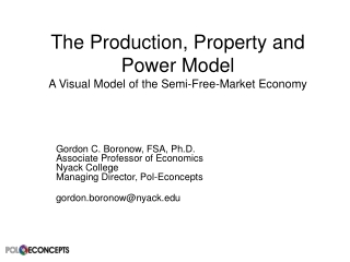 The Production, Property and Power Model A Visual Model of the Semi-Free-Market Economy