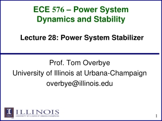 ECE 576 – Power System Dynamics and Stability