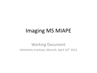 Imaging MS MIAPE