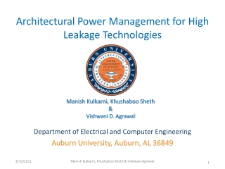 Architectural Power Management for High Leakage Technologies