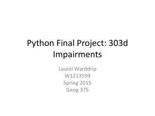 Python Final Project: 303d Impairments