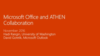 Microsoft Office and ATHEN Collaboration