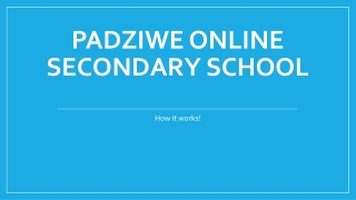 PADZIWE ONLINE SECONDARY SCHOOL