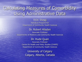 Calculating Measures of Comorbidity Using Administrative Data