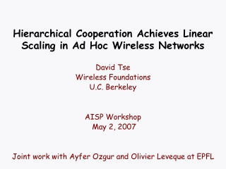 Hierarchical Cooperation Achieves Linear Scaling in Ad Hoc Wireless Networks