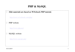 PHP &amp; MySQL