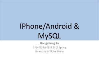 IPhone /Android &amp; MySQL