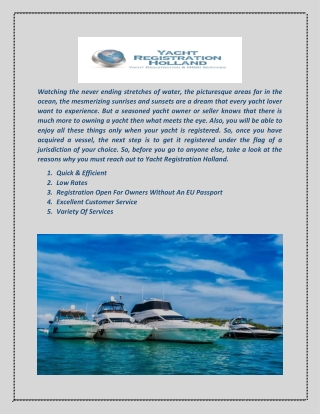 dutch motor yachts - Yacht Registration Holland