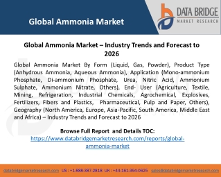 Global Ammonia Market – Industry Trends and Forecast to 2026