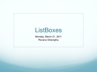 ListBoxes