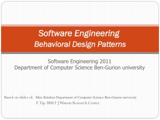 Software Engineering Behavioral Design Patterns
